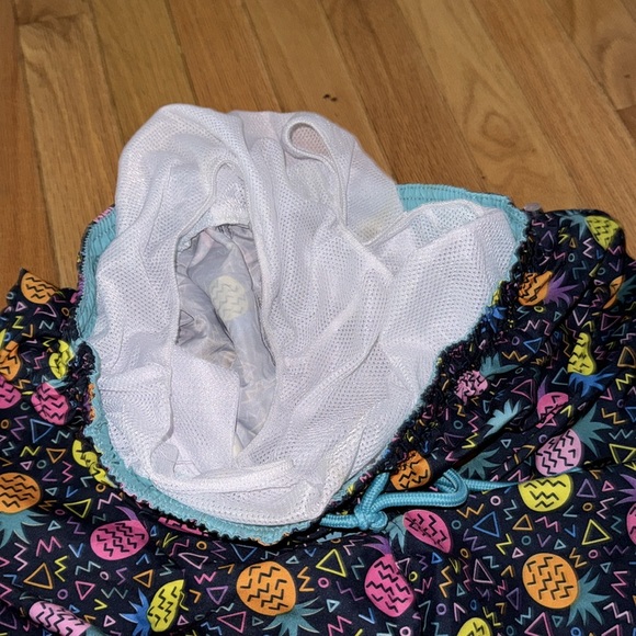 Broken Threads 80s/90s Theme Swim Trunks Shorts - Picture 3 of 4